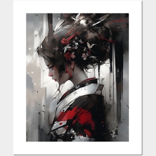 Lonely Japanese Geisha Art Print Posters and Art